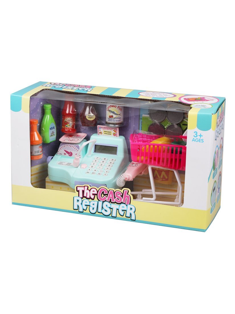 Игровой набор Наша Игрушка продукты, прилавок, касса, тележки и корзинки - фото 4