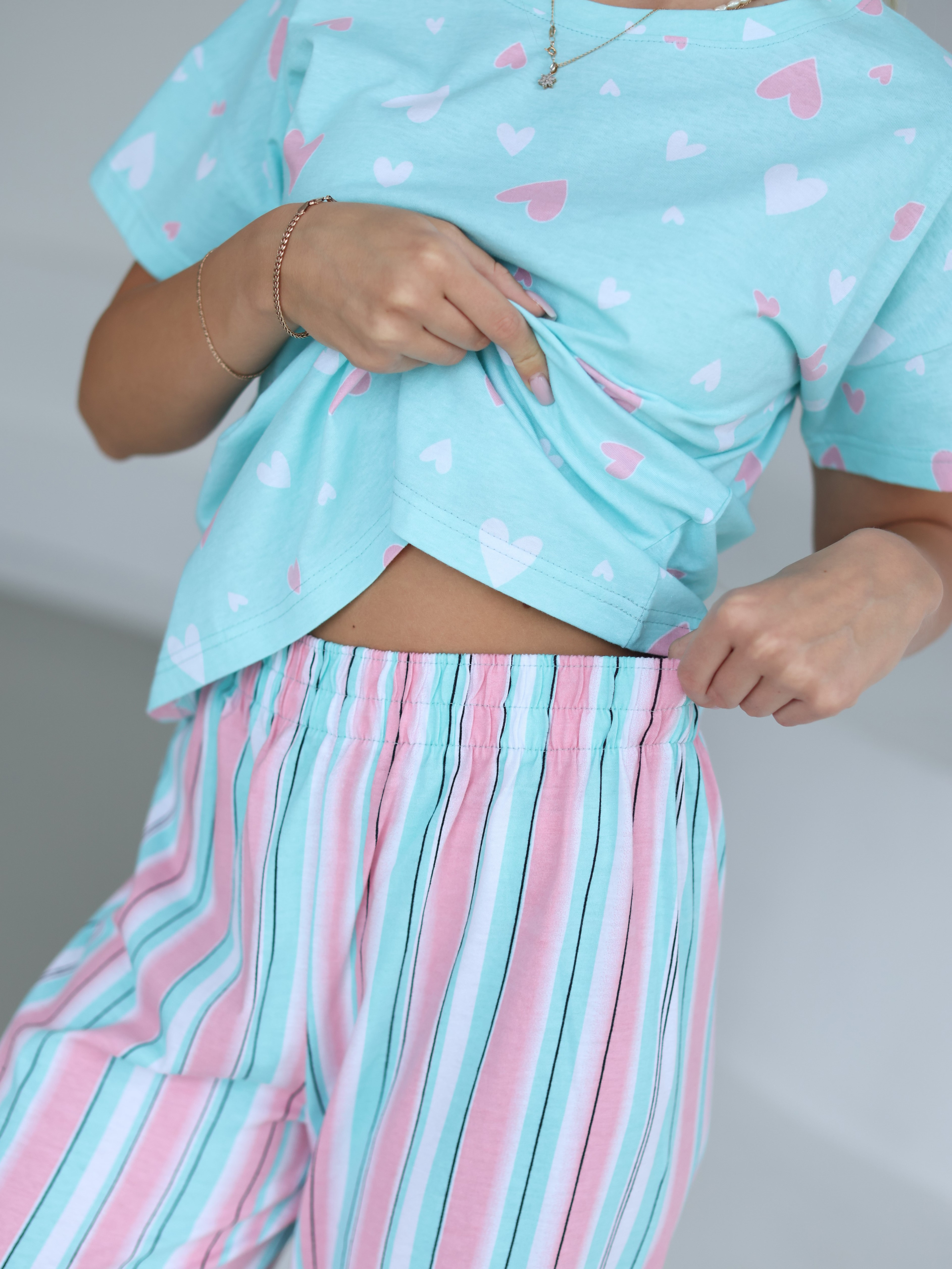 Пижама Агапэ 0540_аквамарин розовый - фото 8