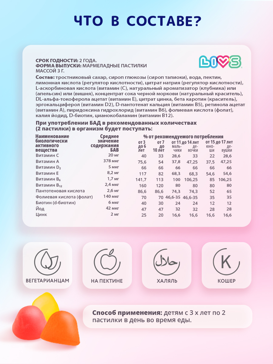 Комплекс витаминов LIVS для мужчин женщин детей - фото 11