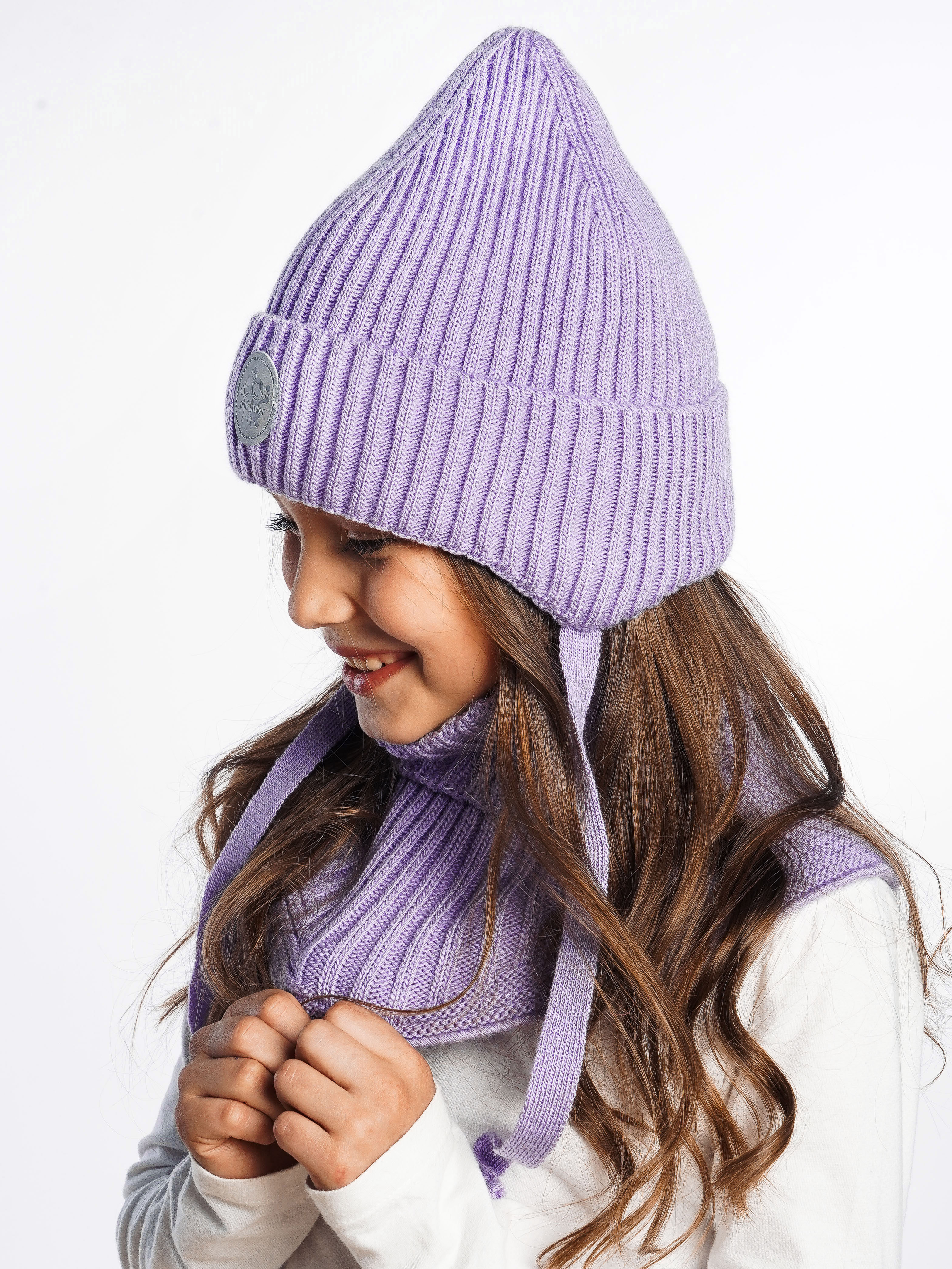 Шапка и снуд ПриКиндер U-W_231241 Цвет: Сиреневый - фото 13