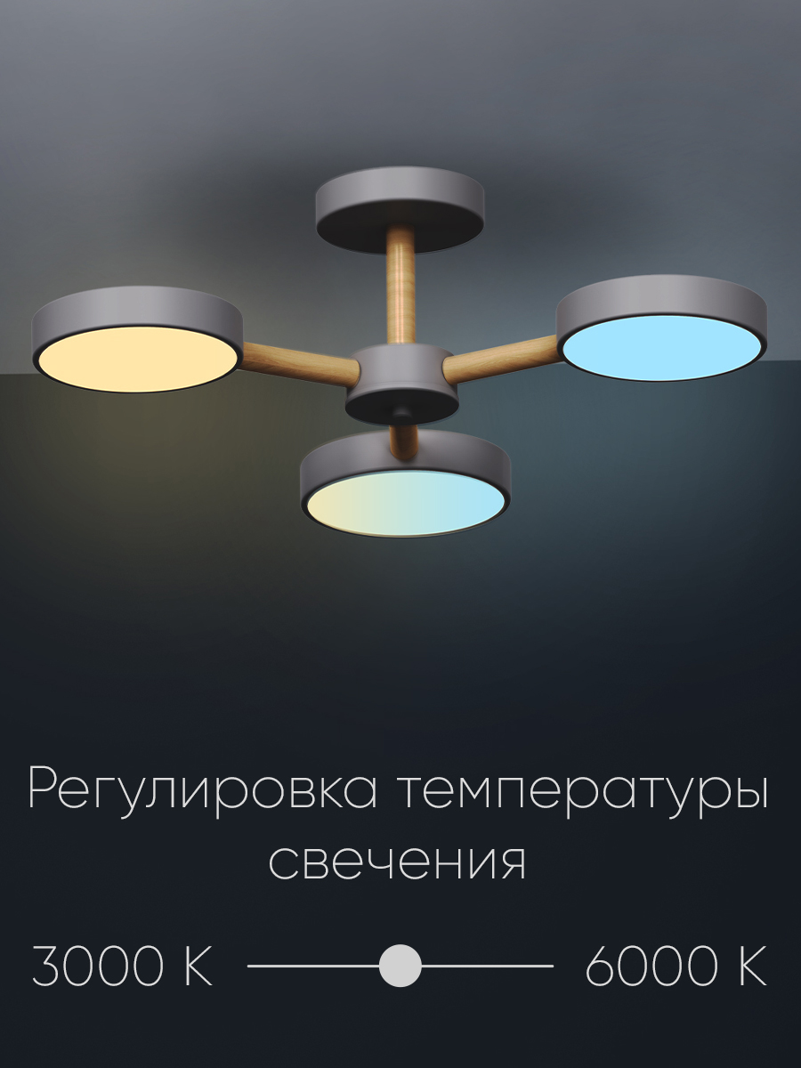 Светодиодный светильник Wedo Light потолочный 60W серый LED - фото 5