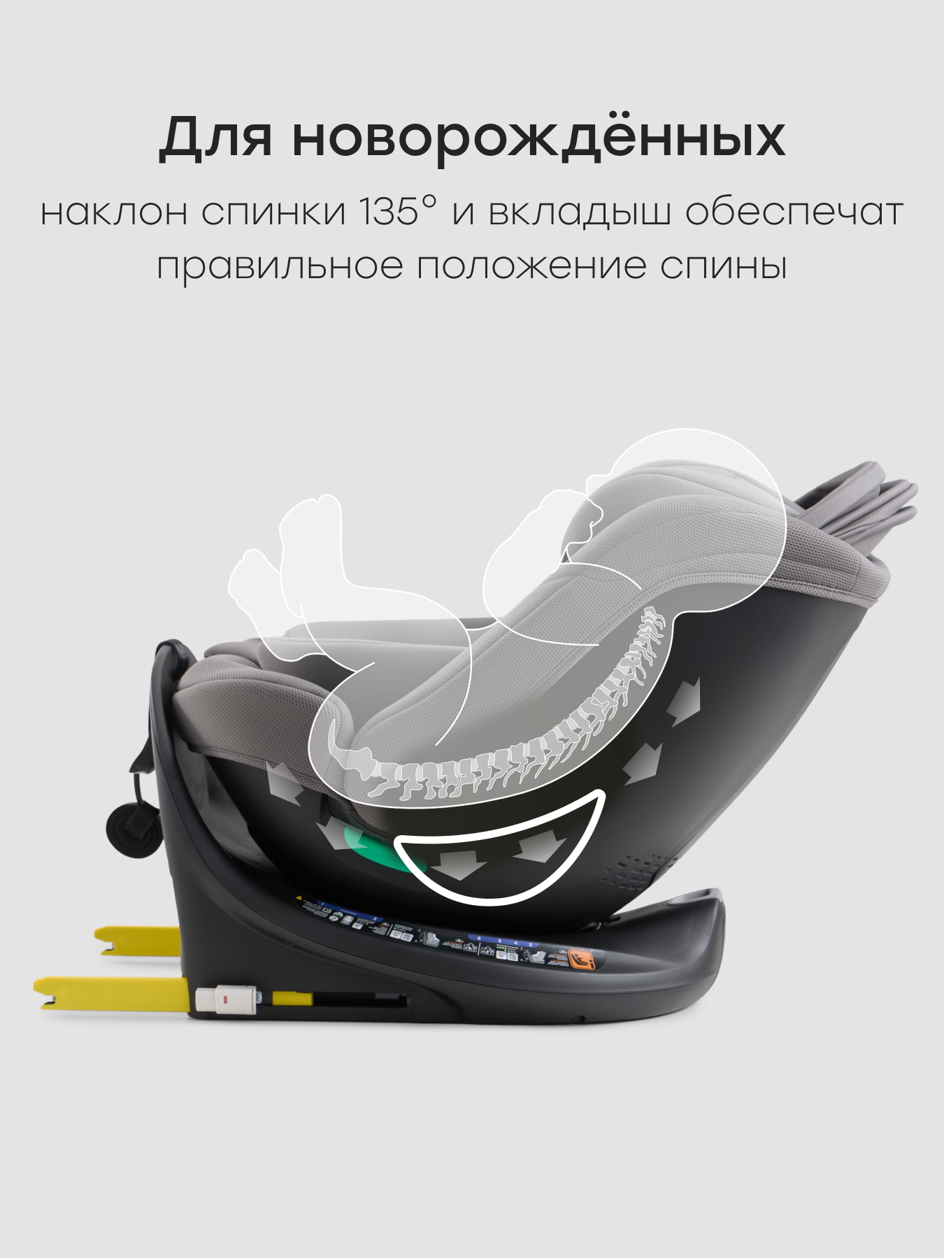 Автокресло Happy Baby Sheltix Isofix 0+/1/2/3 (0-36 кг) серый - фото 5