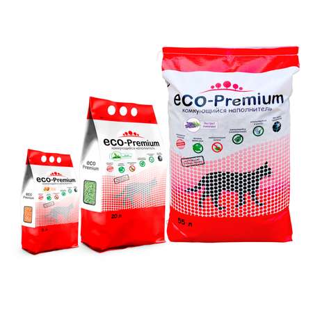 Наполнитель для кошек ECO premium Green комкующийся без запаха 55л
