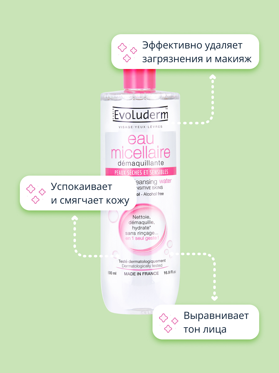 Мицеллярная вода Evoluderm 500 мл - фото 3