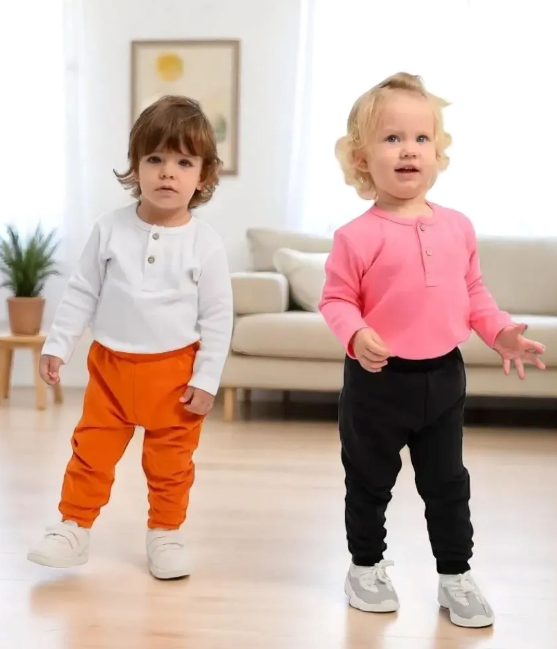 Брюки 2 шт Deiko Baby D1107 морковный_чёрный - фото 2