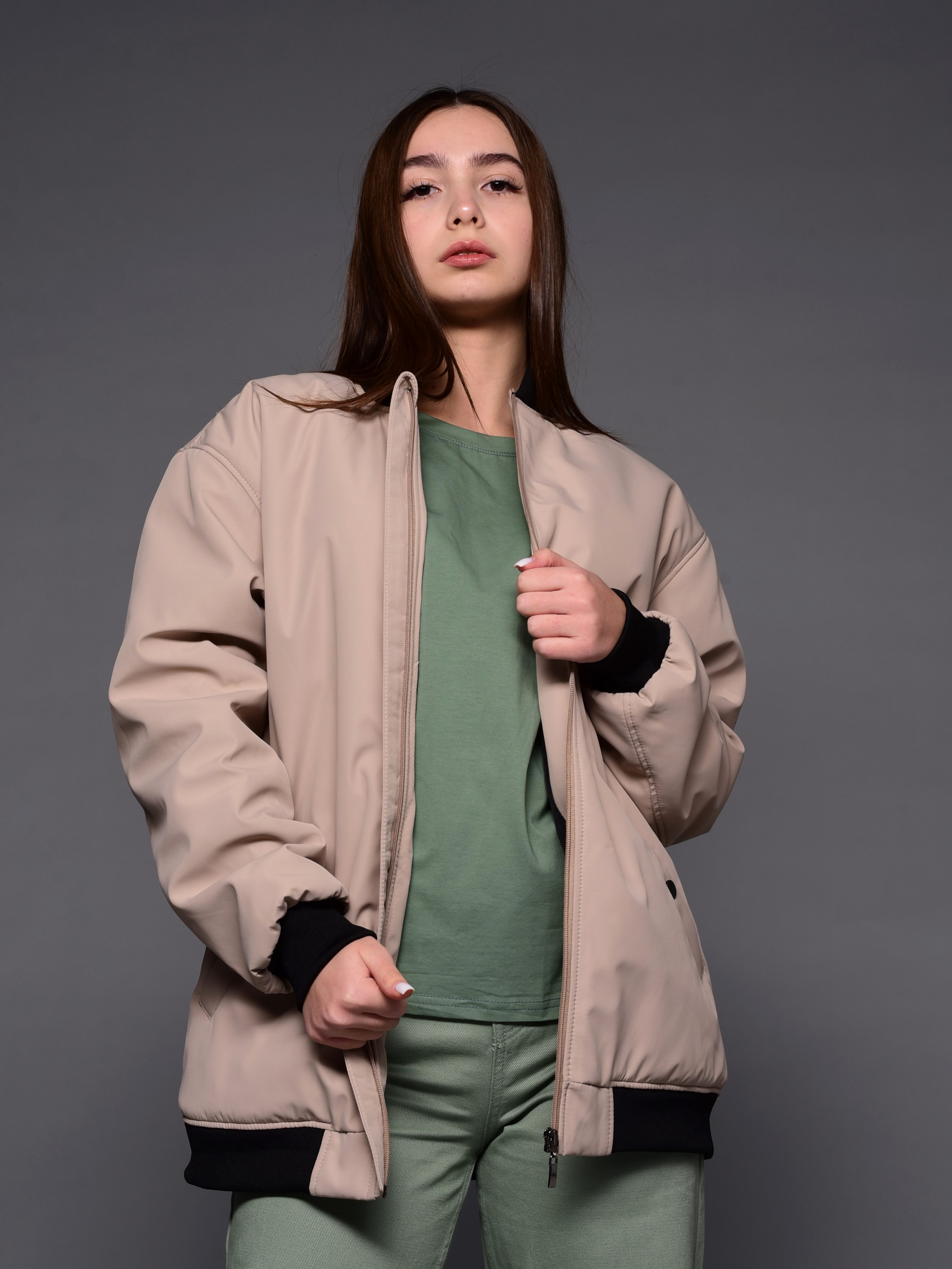 Бомбер Аврора 1043-Д/бежевый - фото 2