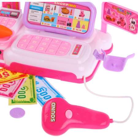 Игровой набор Наша Игрушка продукты, прилавок, касса, тележки и корзинки