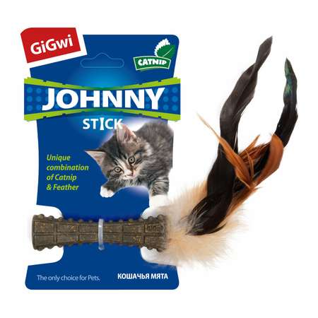 Игрушка для кошек GiGwi с пером кошачая мята 75334