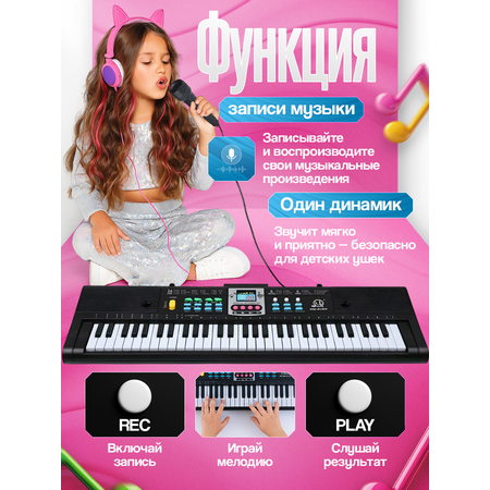 Игрушка музыкальная FAIRYMARY пианино, микрофон, синтезатор