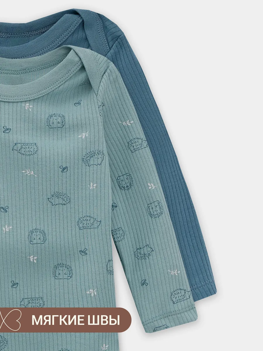Боди 2 шт Mark Formelle (Марк Формэль) 13018-2/ежики на мяте +пыльная бирюза - фото 8