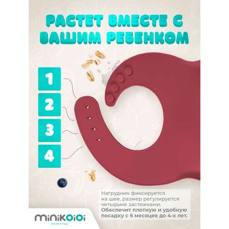 Нагрудник MinikOiOi силикон 1 шт. в ассортименте