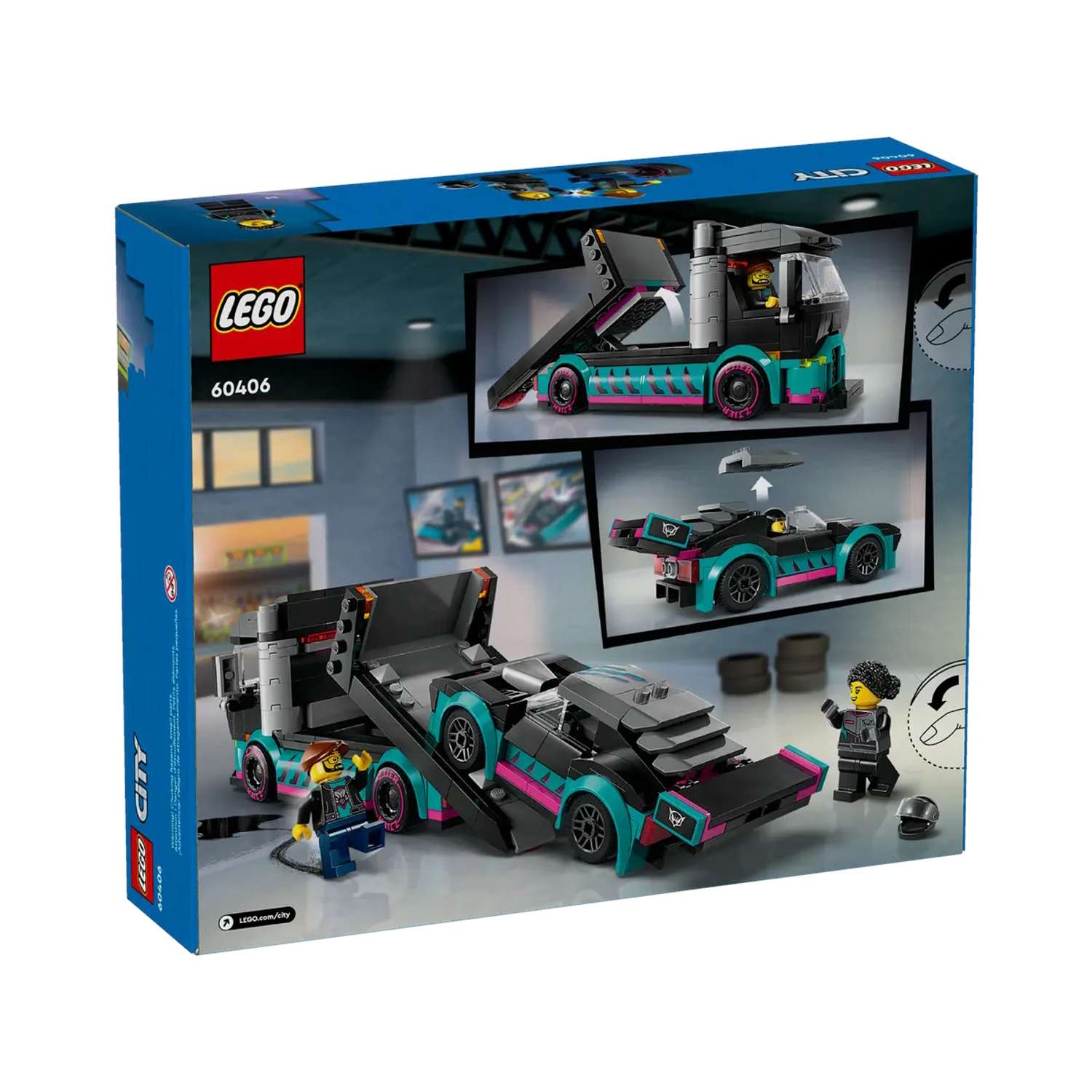 Конструктор LEGO City Race Car and Car Carrier Truck 328 дет. - фото 8