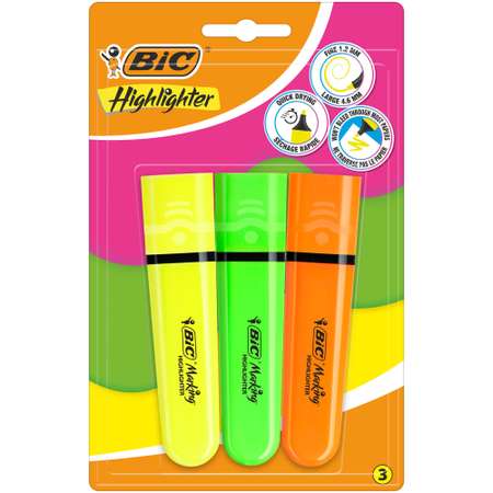 Текстовыделители BIC 3 цв.