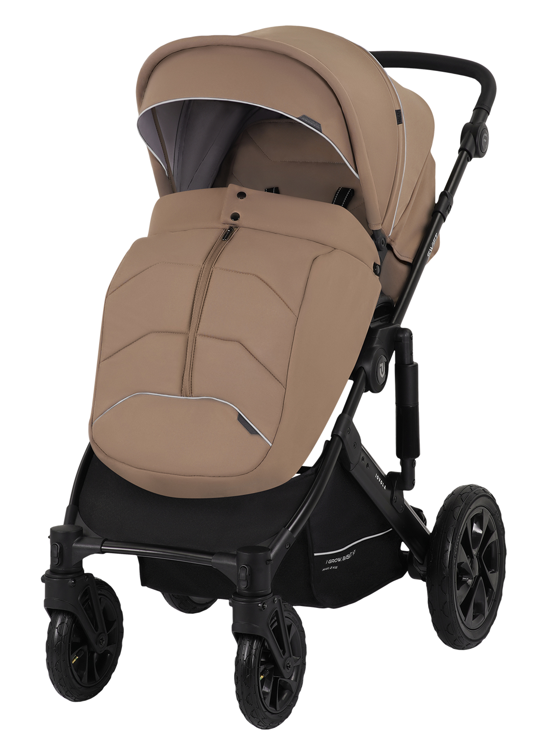 Коляска 3в1 JOVOLA Swift Plus темно-бежевый - фото 9