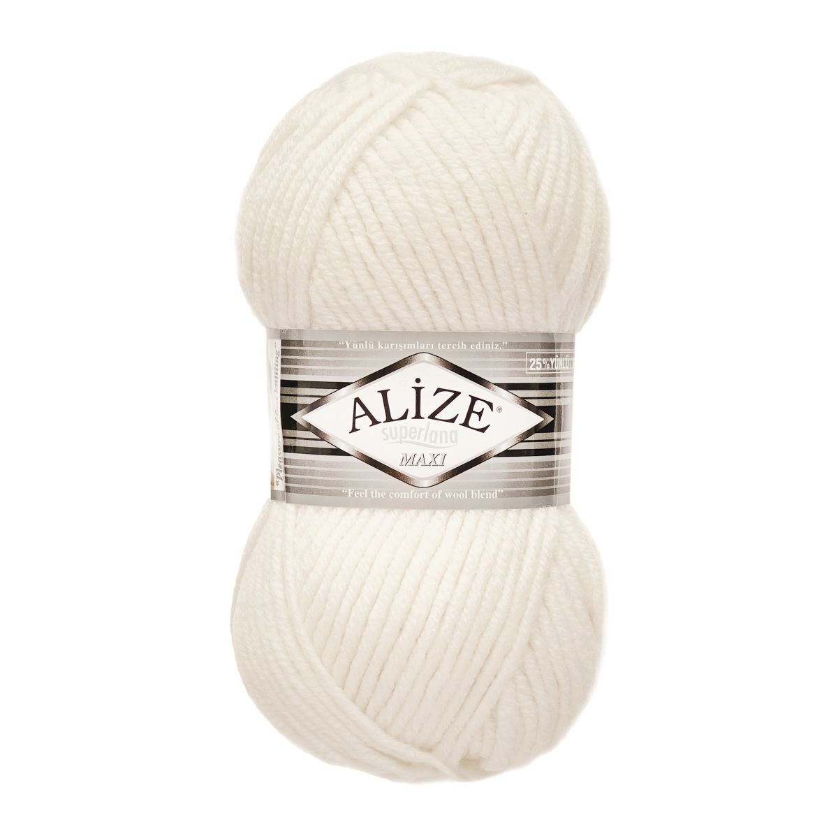 Пряжа Alize полушерстяная мягкая теплая Superlana maxi 100 гр 100 м 5 мотков 55 белый - фото 4