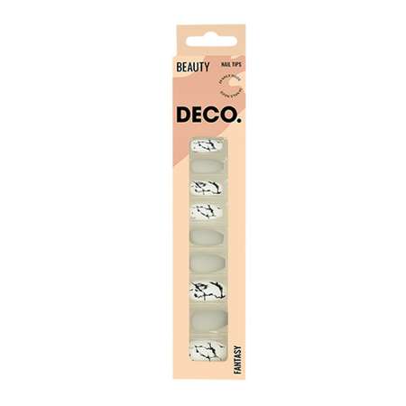 Накладные ногти DECO. Fantasy grey marble 24 шт + клеевые стикеры 24 шт