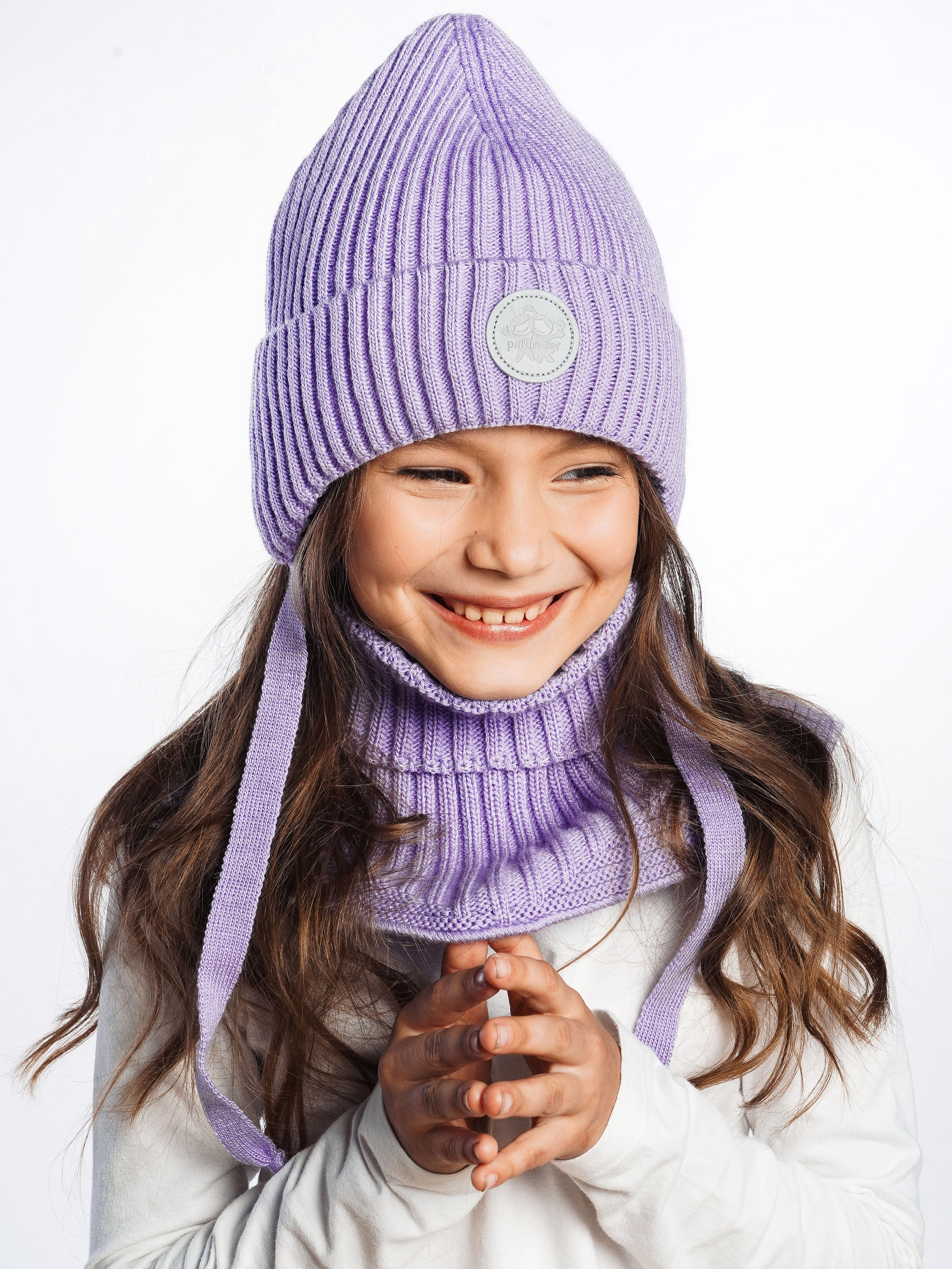 Шапка и снуд ПриКиндер U-W_231241 Цвет: Сиреневый - фото 12