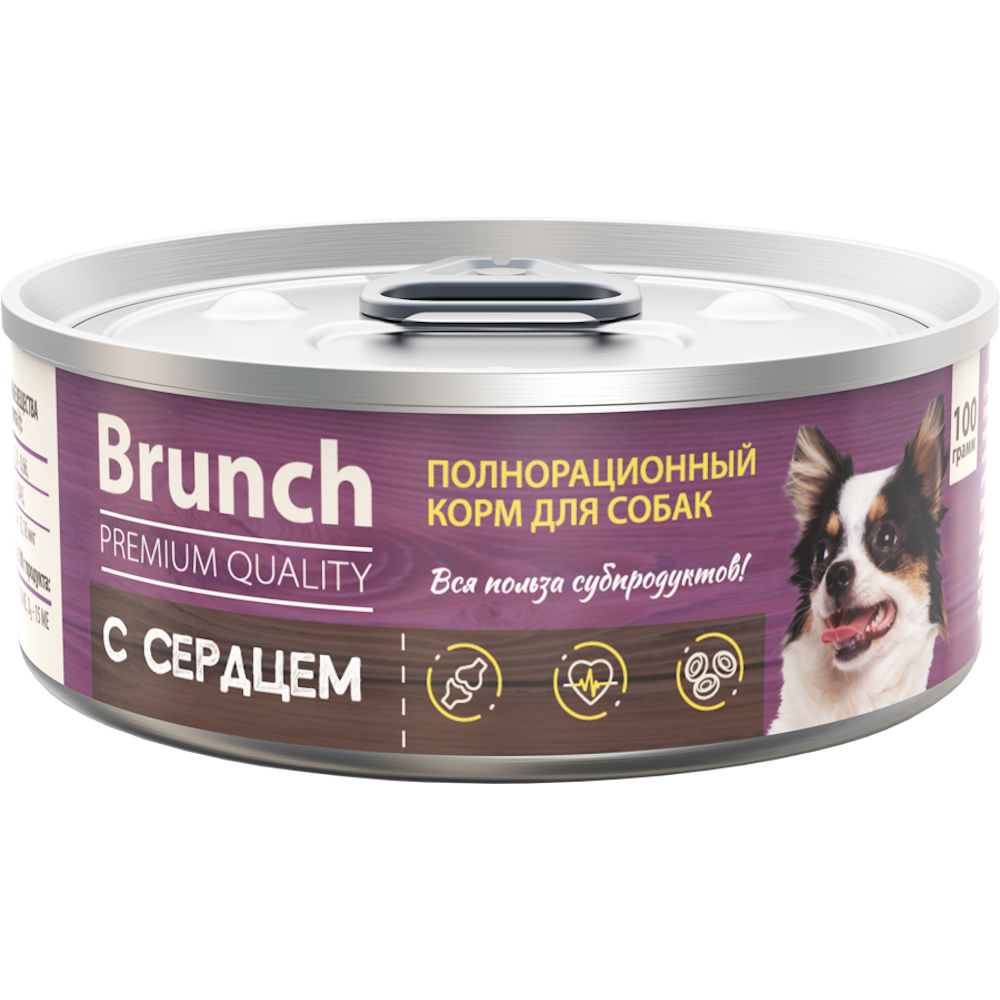 Корм для собак влажный полнорационный Brunch с сердцем 100г - фото 1