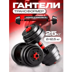 Гантели FitnessLive красные круглые