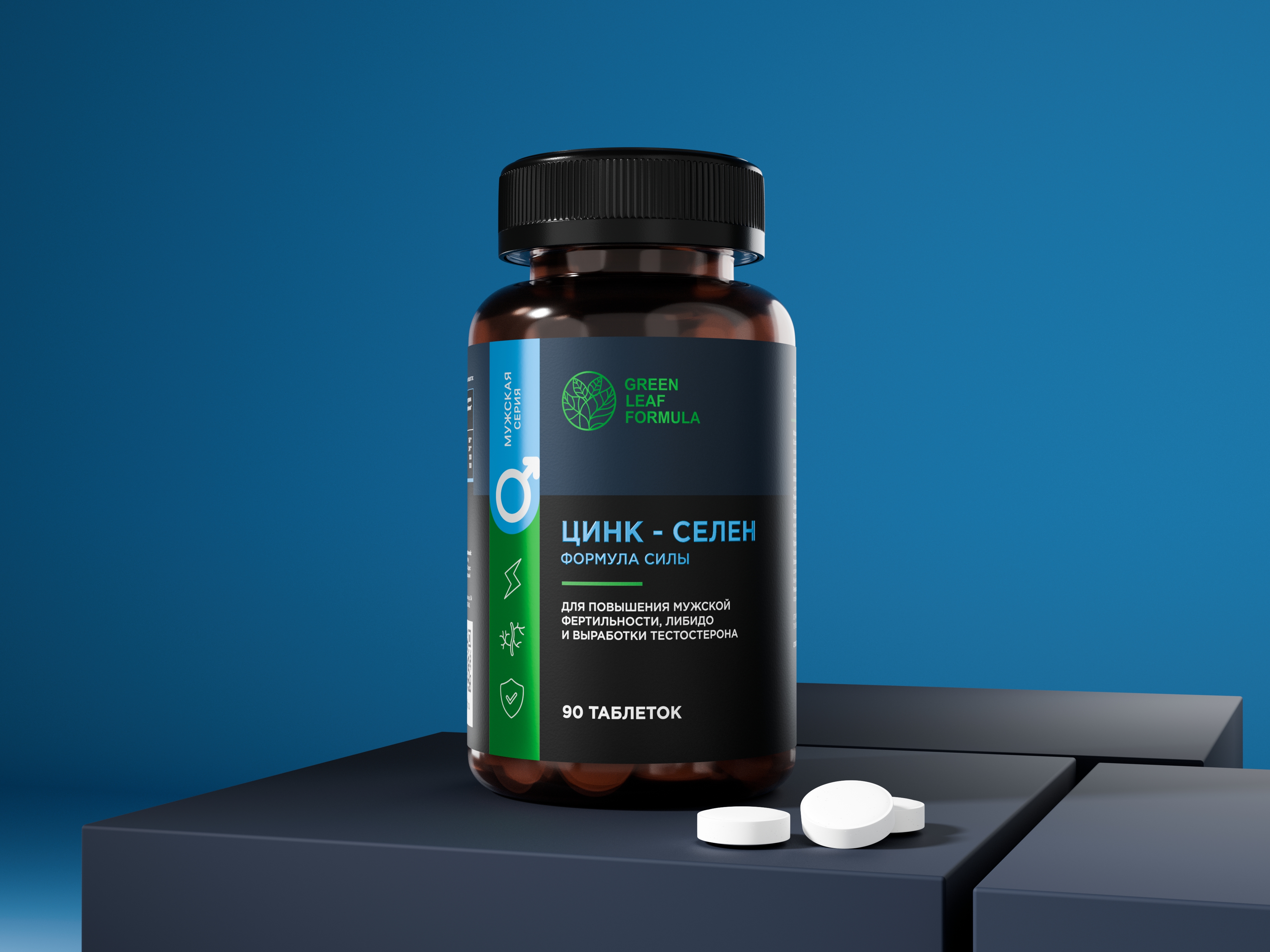 Мужские витамины Green Leaf Formula Zinc + Selenium - фото 1