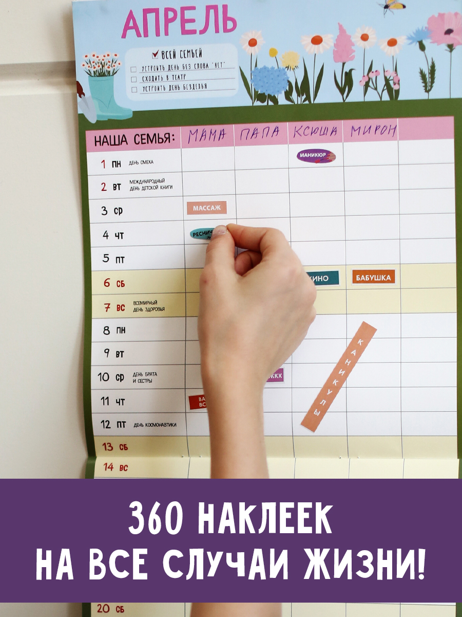 Набор стикеров HappyLine Набор наклеек для семейного планера HappyLine - фото 3