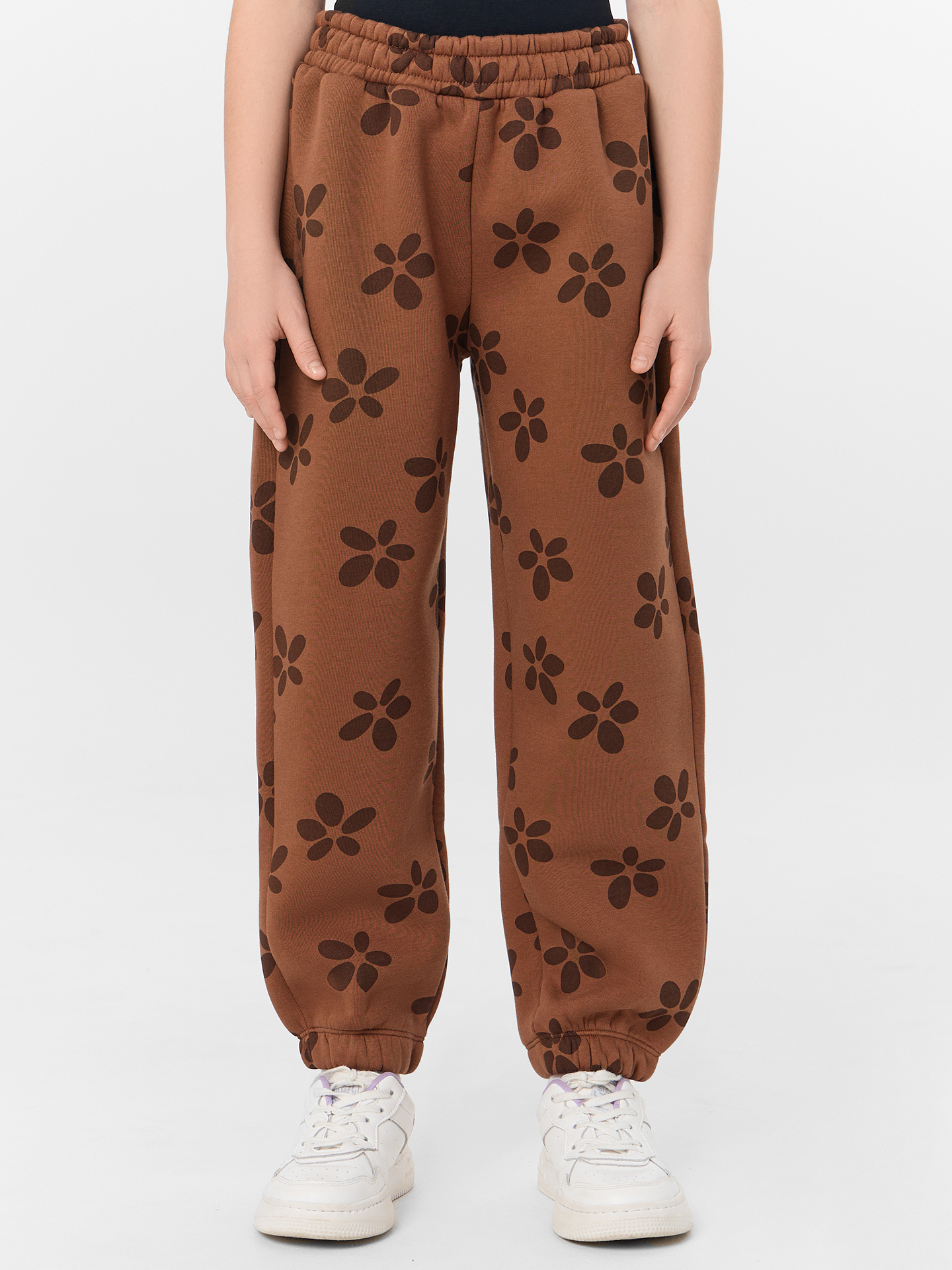 Брюки Mark Formelle (Марк Формэль) 187770/цветочки на коричневом - фото 1