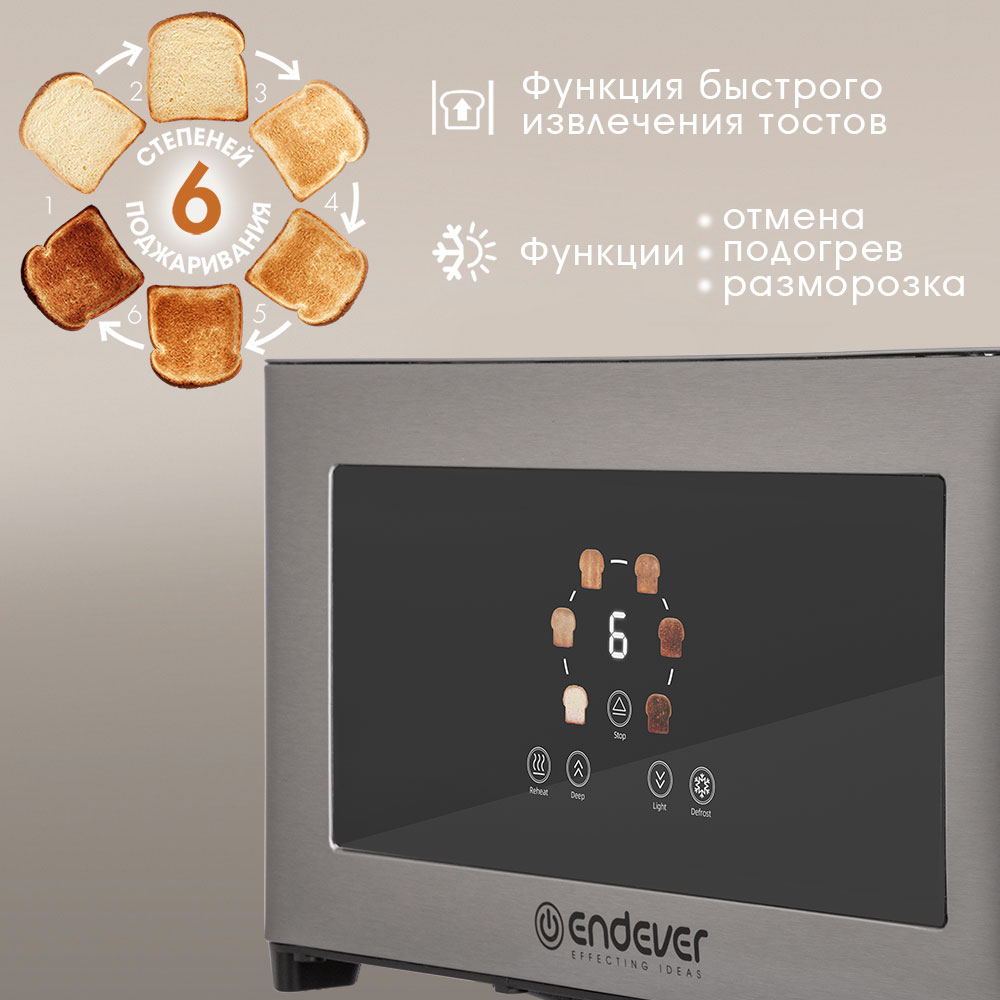 Тостер электрический ENDEVER Skyline ST-131 - фото 5