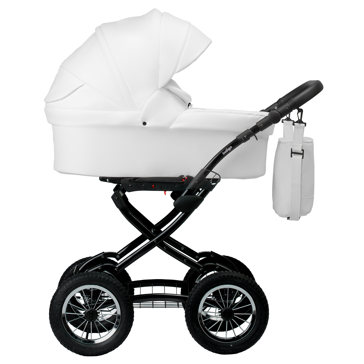 Коляска 2в1 Indigo Barbara Eco Classic кожа белый - фото 2