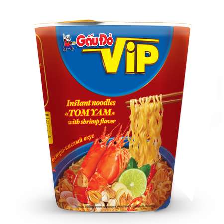 Лапша быстрого приготовления Gaudo Том Ям со вкусом креветки термостакан 65г