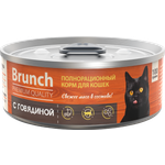 Корм полнорационный Brunch для кошек влажный Brunch с говядиной 100г