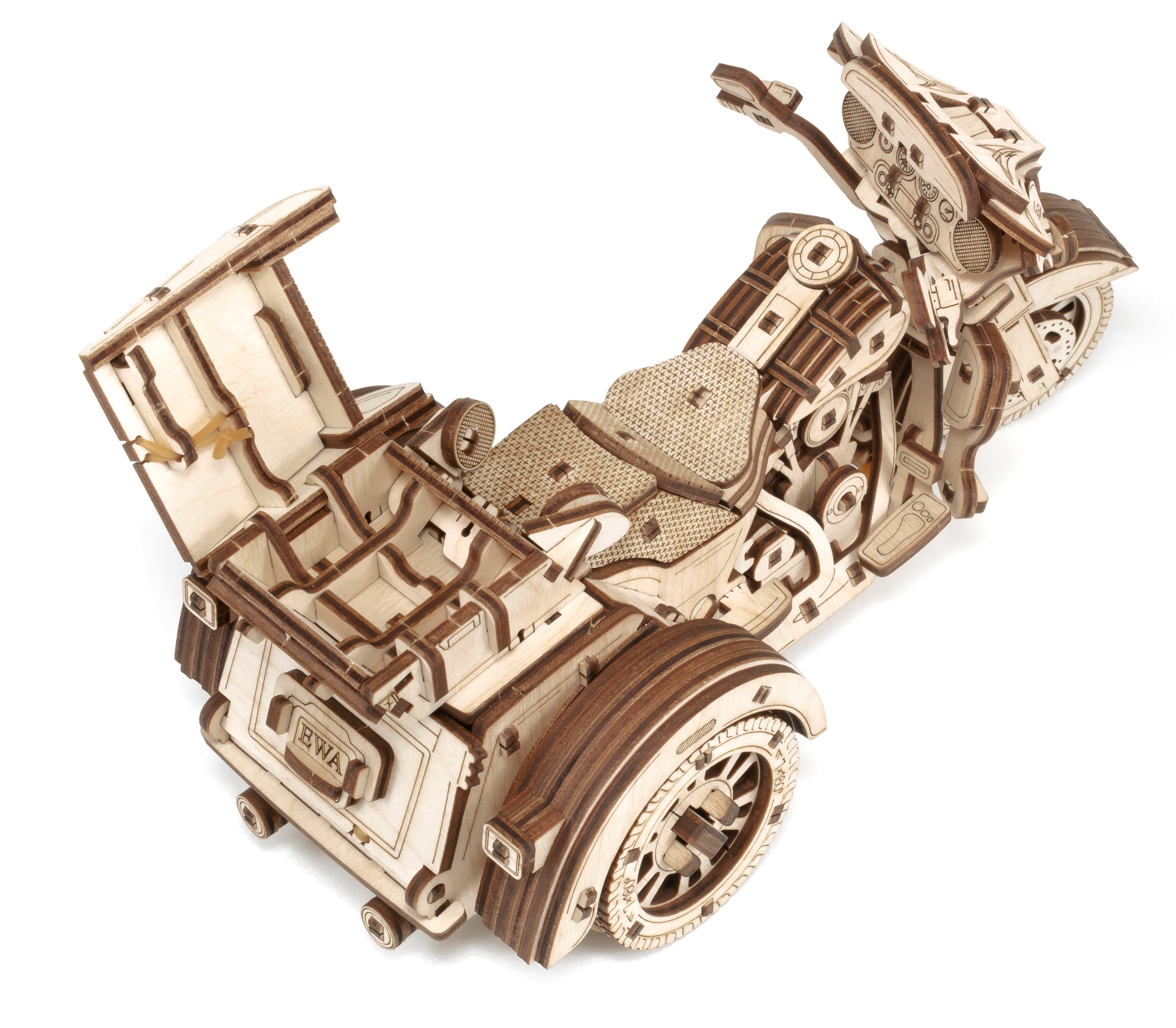 Сборная модель Eco Wood Art (EWA) Мотоцикл Трайк из дерева ETrike - фото 6