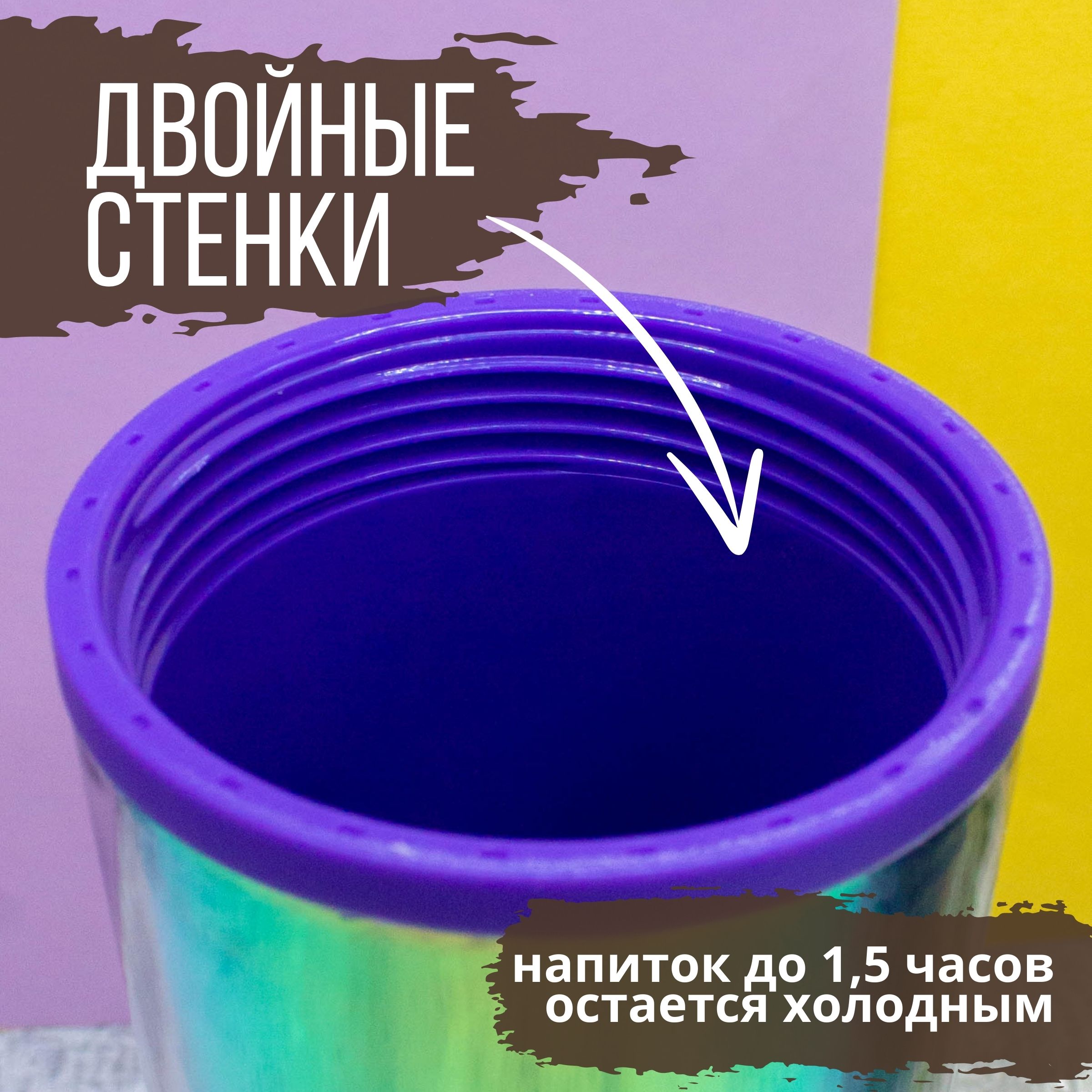 Стакан iLikeGift с трубочкой и крышкой 480 мл - фото 3