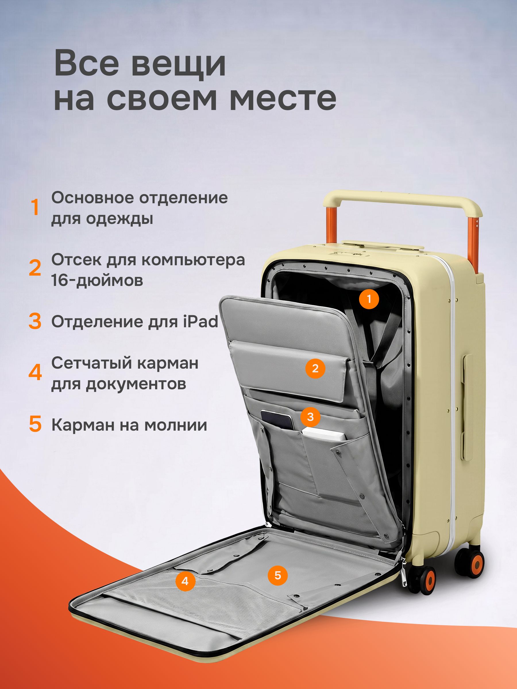 Чемодан MIXI M-9275 - фото 4