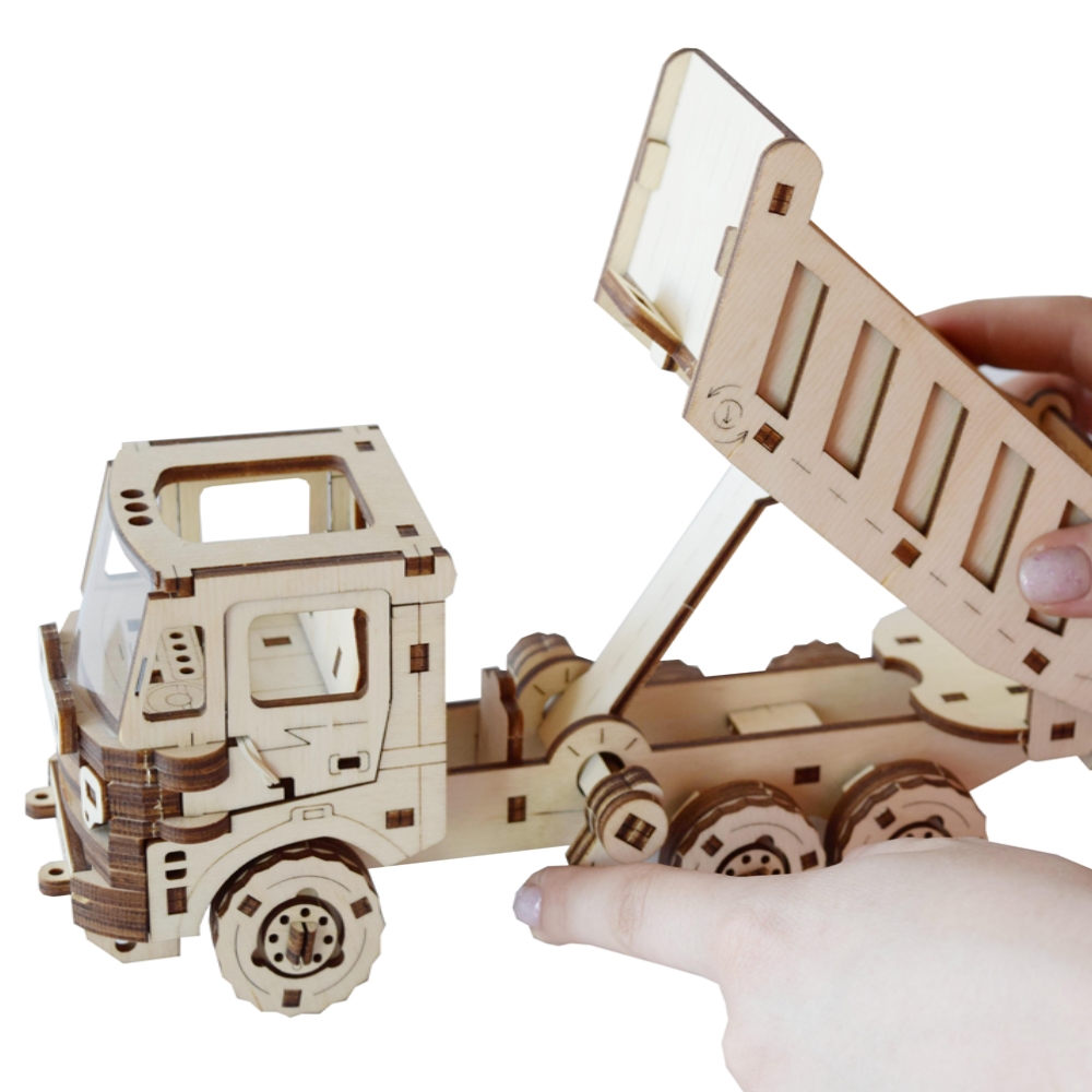 Конструктор HobbyWood Грузовик самосвал деревянный - фото 3