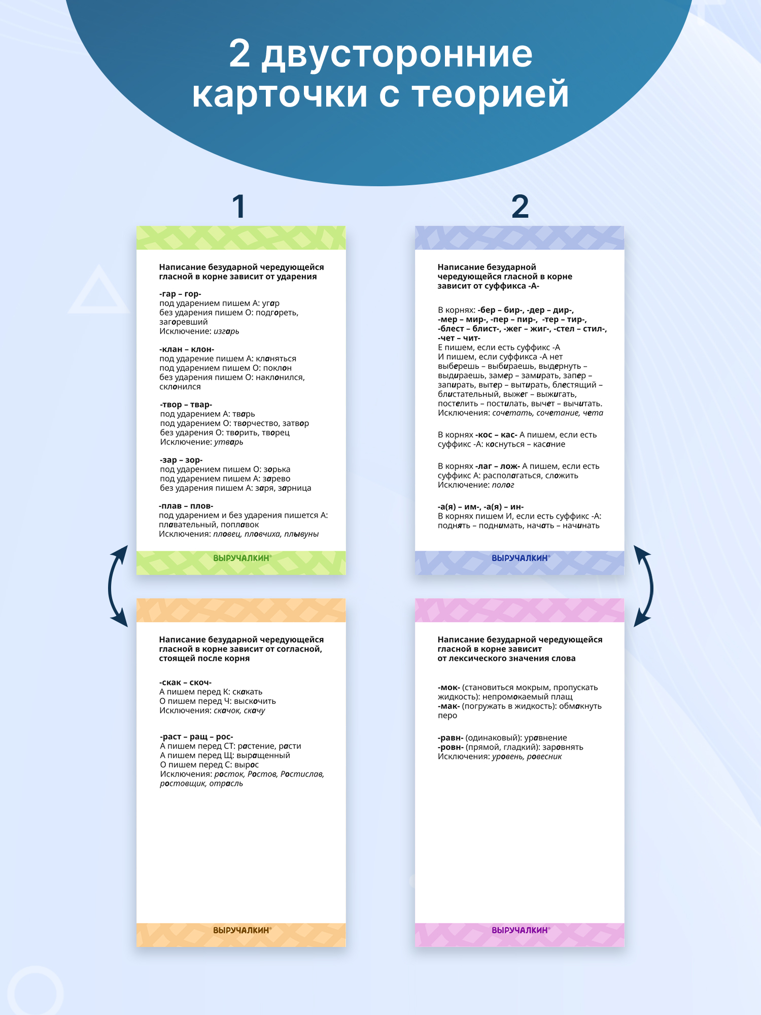 Карточки Выручалкин Русский яз.Чередование корней - фото 3