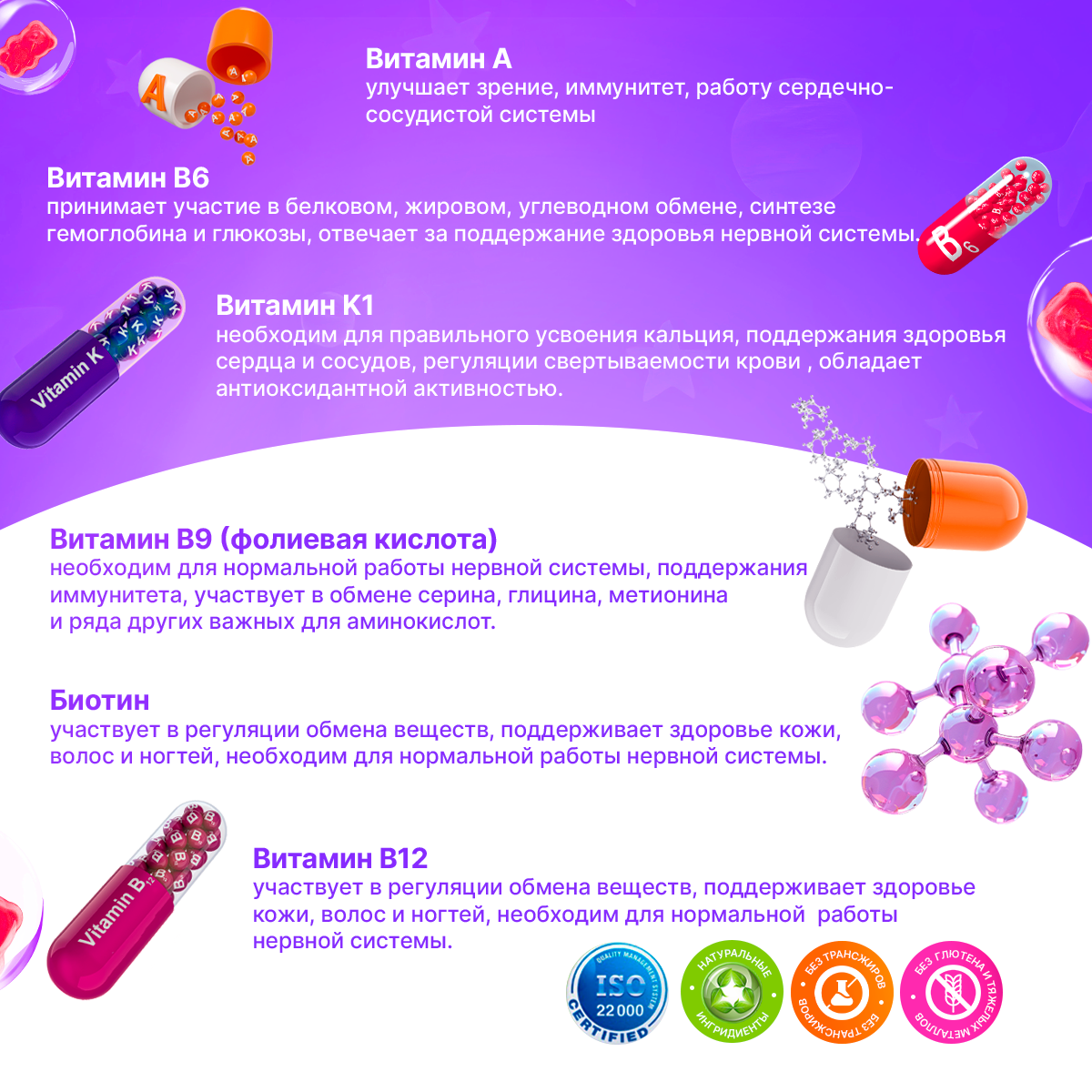Мультивитамины Green Leaf Formula мармеладки мишки ягодный микс - фото 4