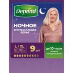 Подгузники для взрослых Depend L/XL 9 шт.
