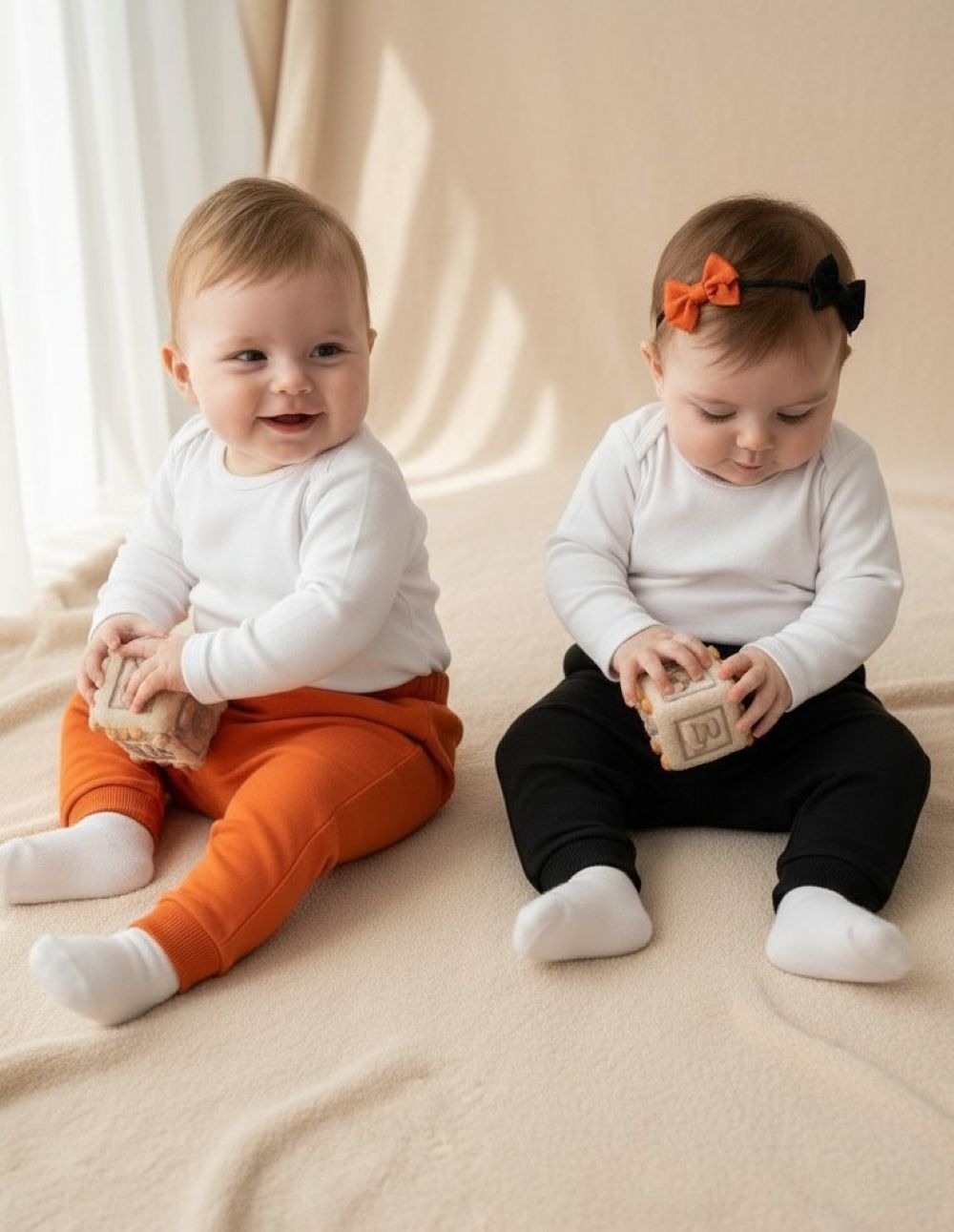 Брюки 2 шт Deiko Baby D1105 оранж/чёрный - фото 4