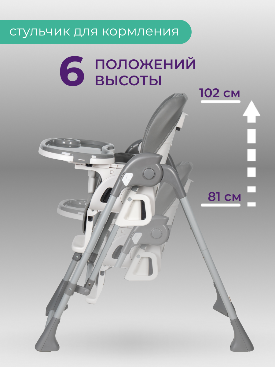 Стульчик для кормления Farfello Multa серый - фото 2