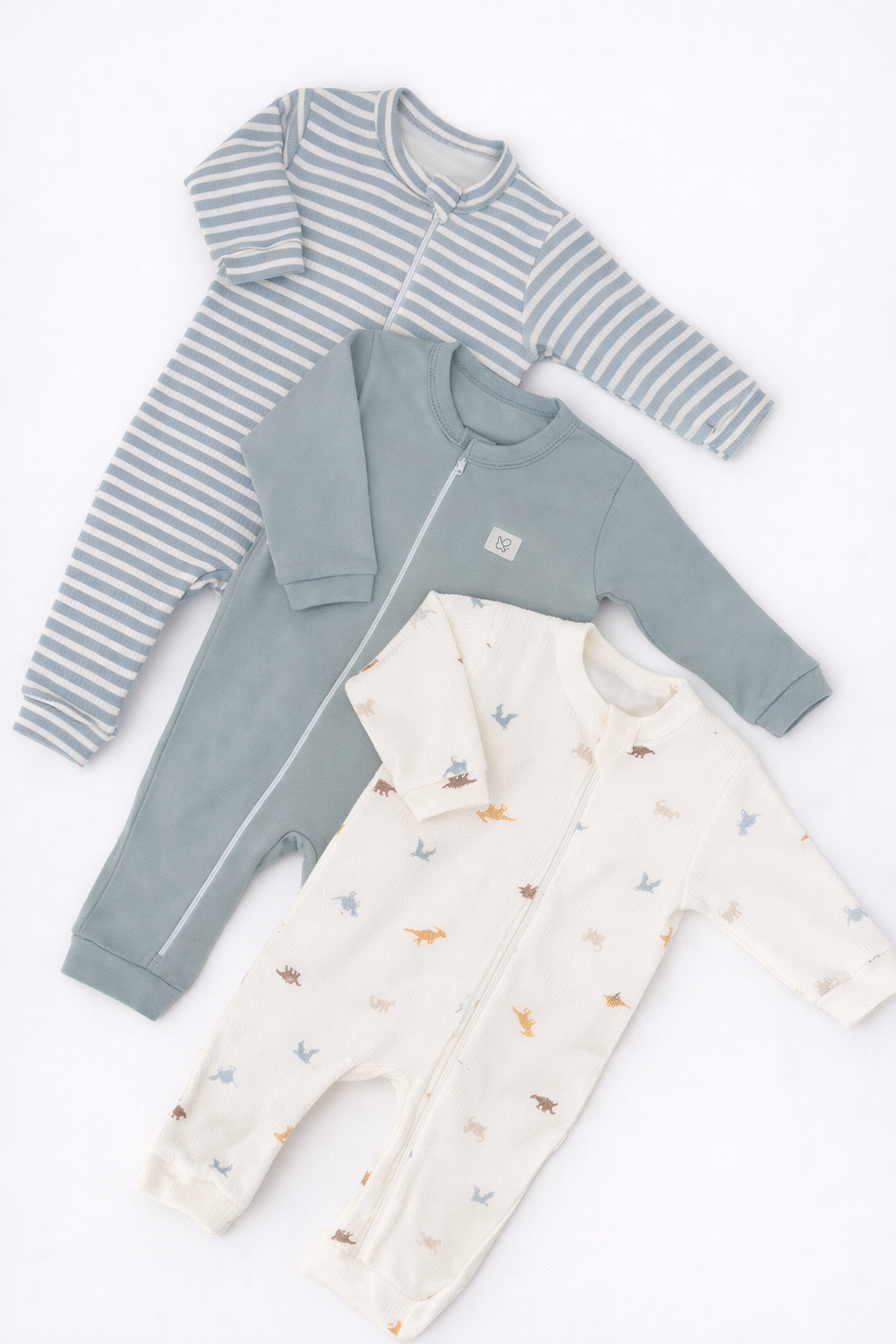 Комбинезон 3 шт Супер Пупс нбр/3пр/кмбнмол/полосатыединозавры - фото 1