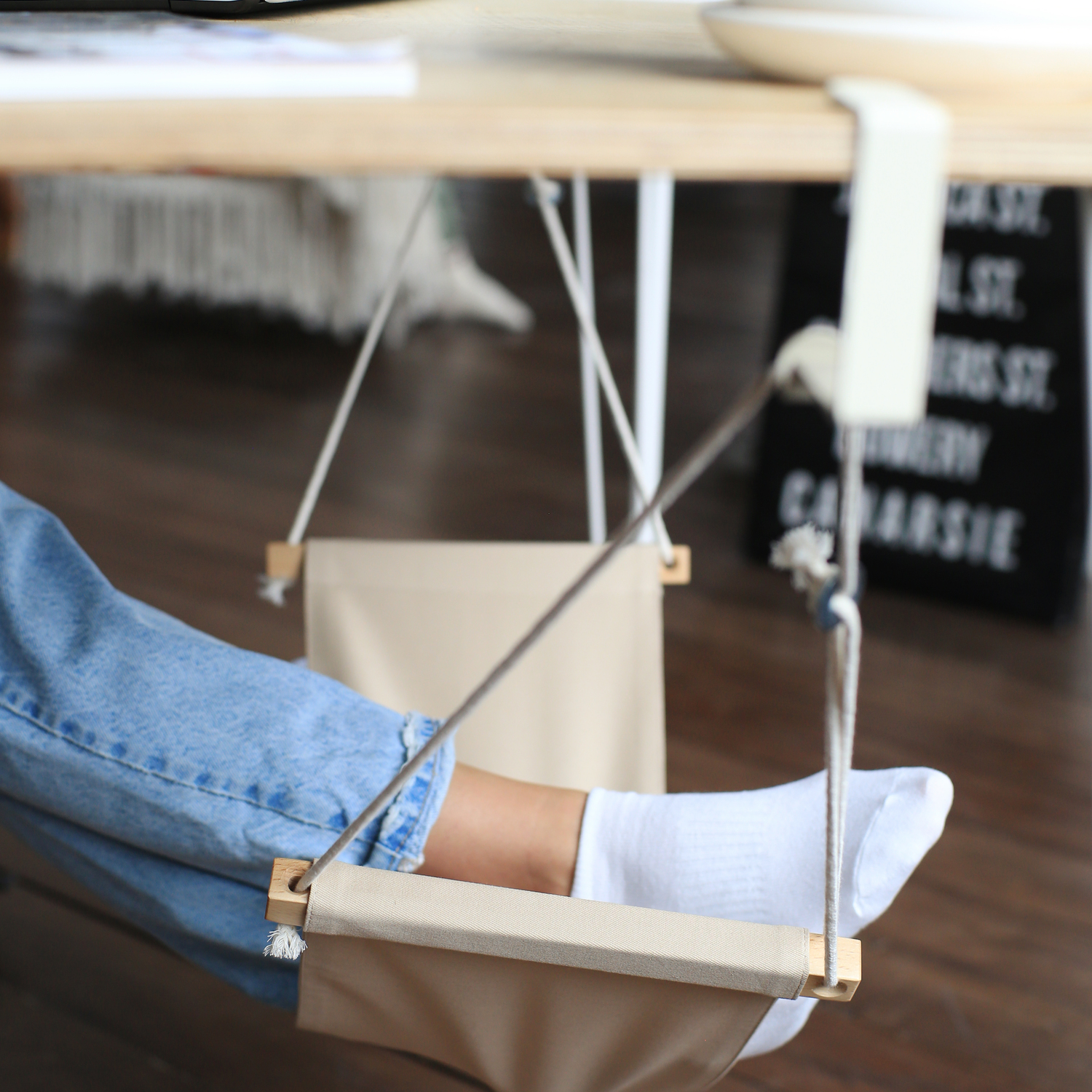 Гамак для ног под рабочий стол FooT beige - фото 8