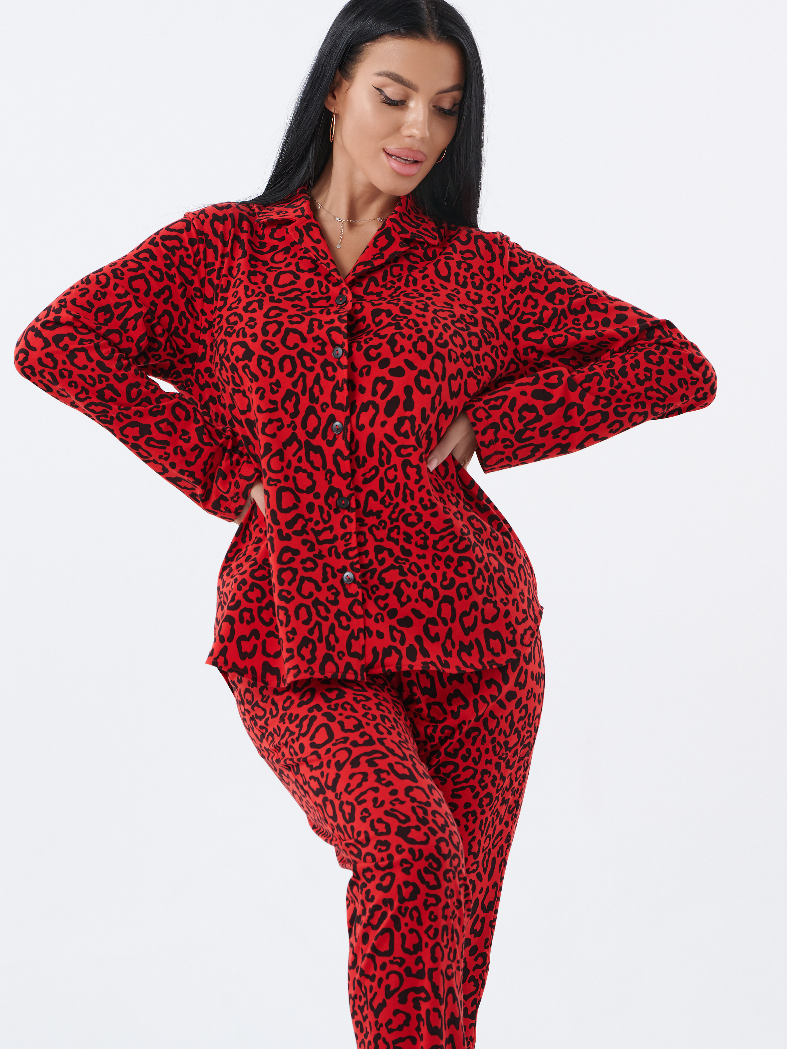 Пижама КрутышОк ТЖ-029 красный, леопард - фото 9