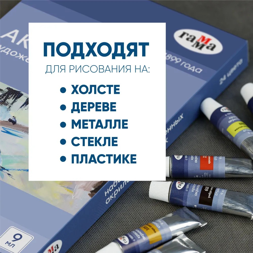 Краски акриловые Gamma_ 12 цв. - фото 3