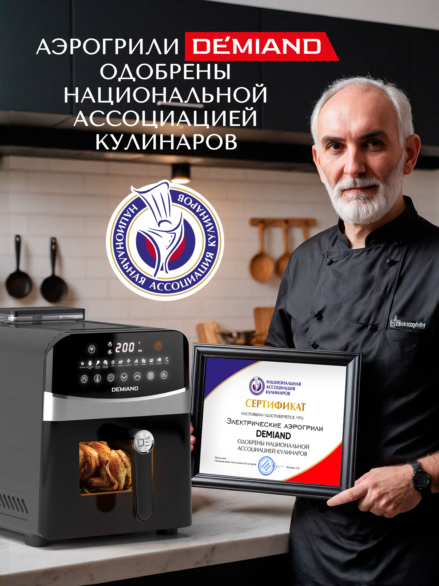 Аэрогриль DEMIAND Sanders Max c Wi-Fi 9 л - фото 6