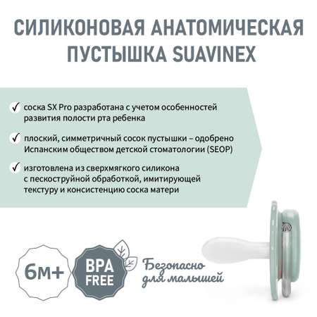 Пустышка Suavinex силикон ортодонтическая от 6 мес.