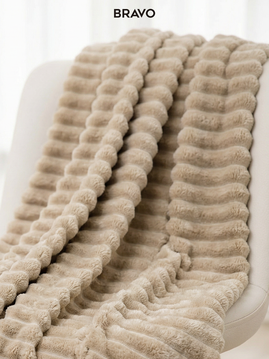 Покрывало BRAVO Волна песочный 150 x 200 см велсофт - фото 6