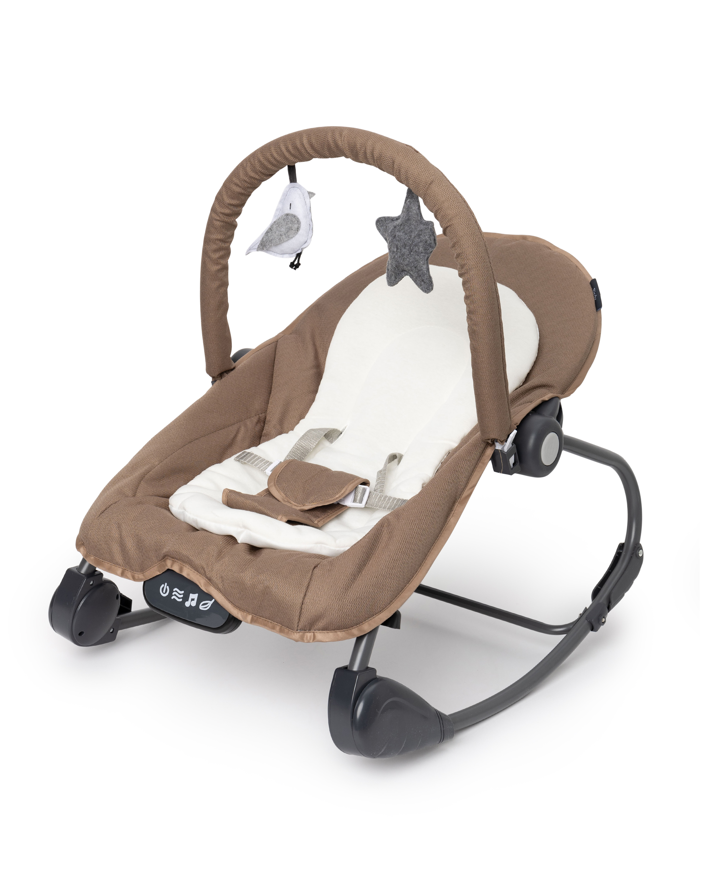 Шезлонг BabyGo Birdy бежевый - фото 1