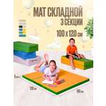 Мат спортивный Perfetto Sport № 22 (100 х 120 х 5) складной салатовый/жёлтый