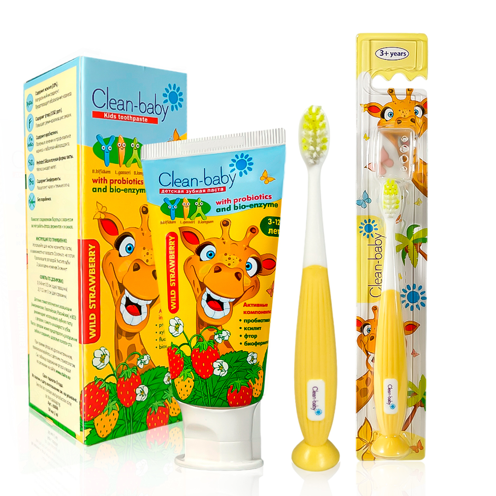 Зубная паста, зубная щетка Clean-baby с фтором - фото 10