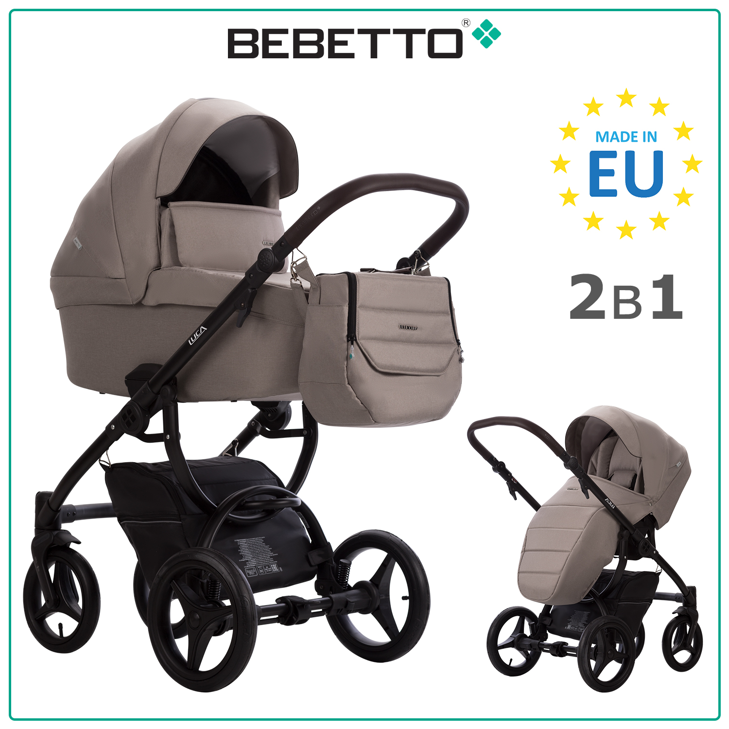 Коляска 2 в 1 Bebetto Luca - фото 1